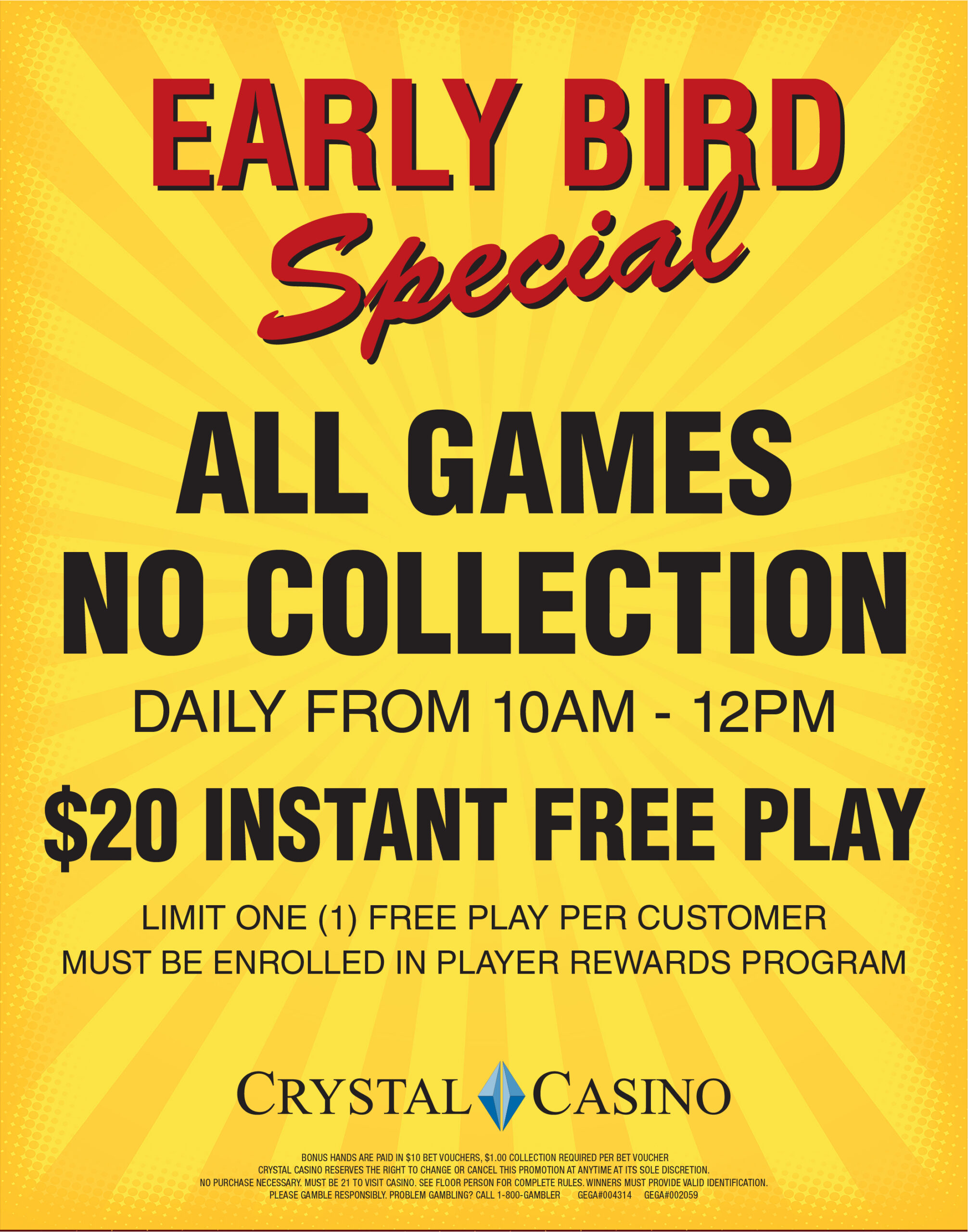 EARLY BIRD SPECIAL