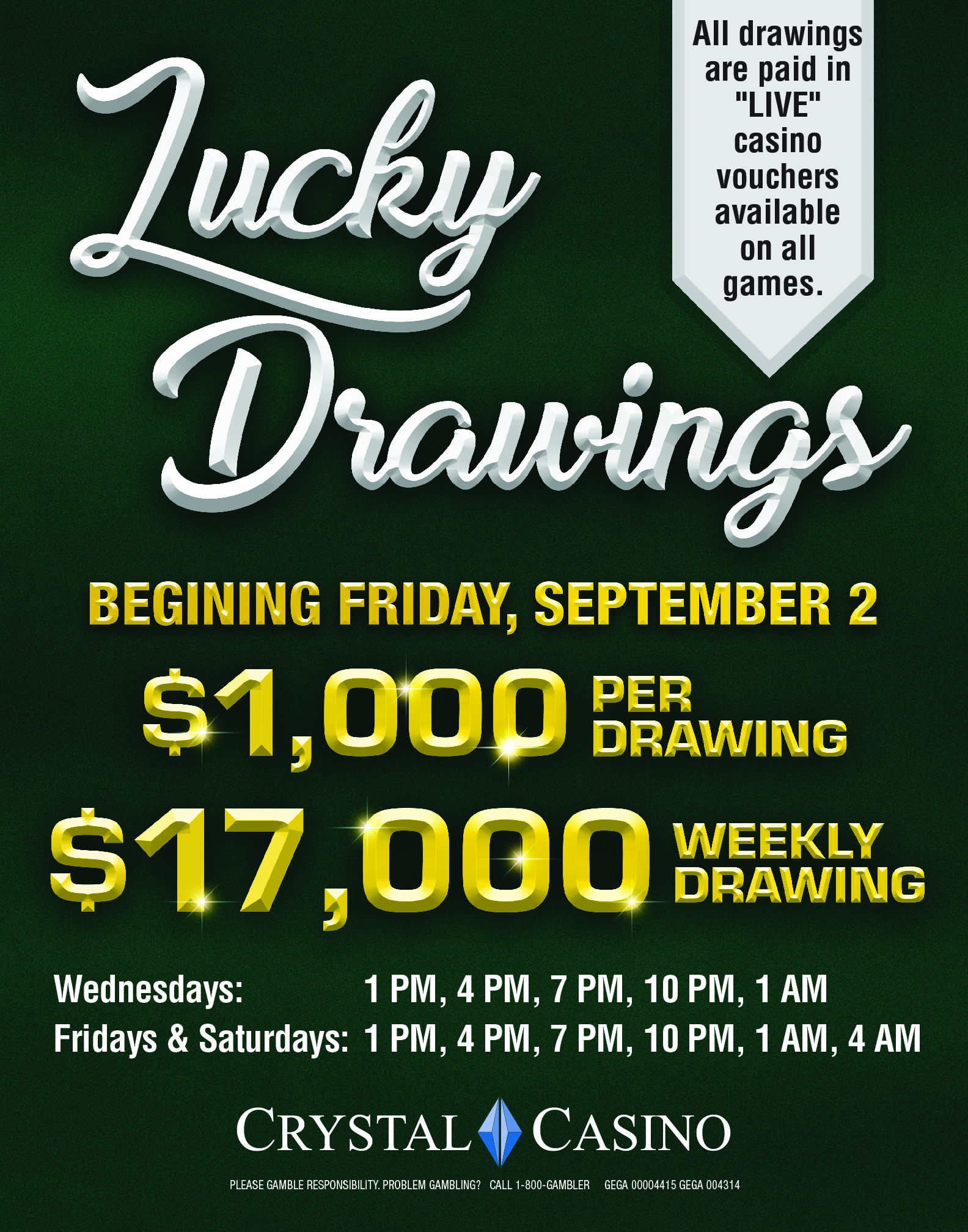 Lucky $1000 Drawing